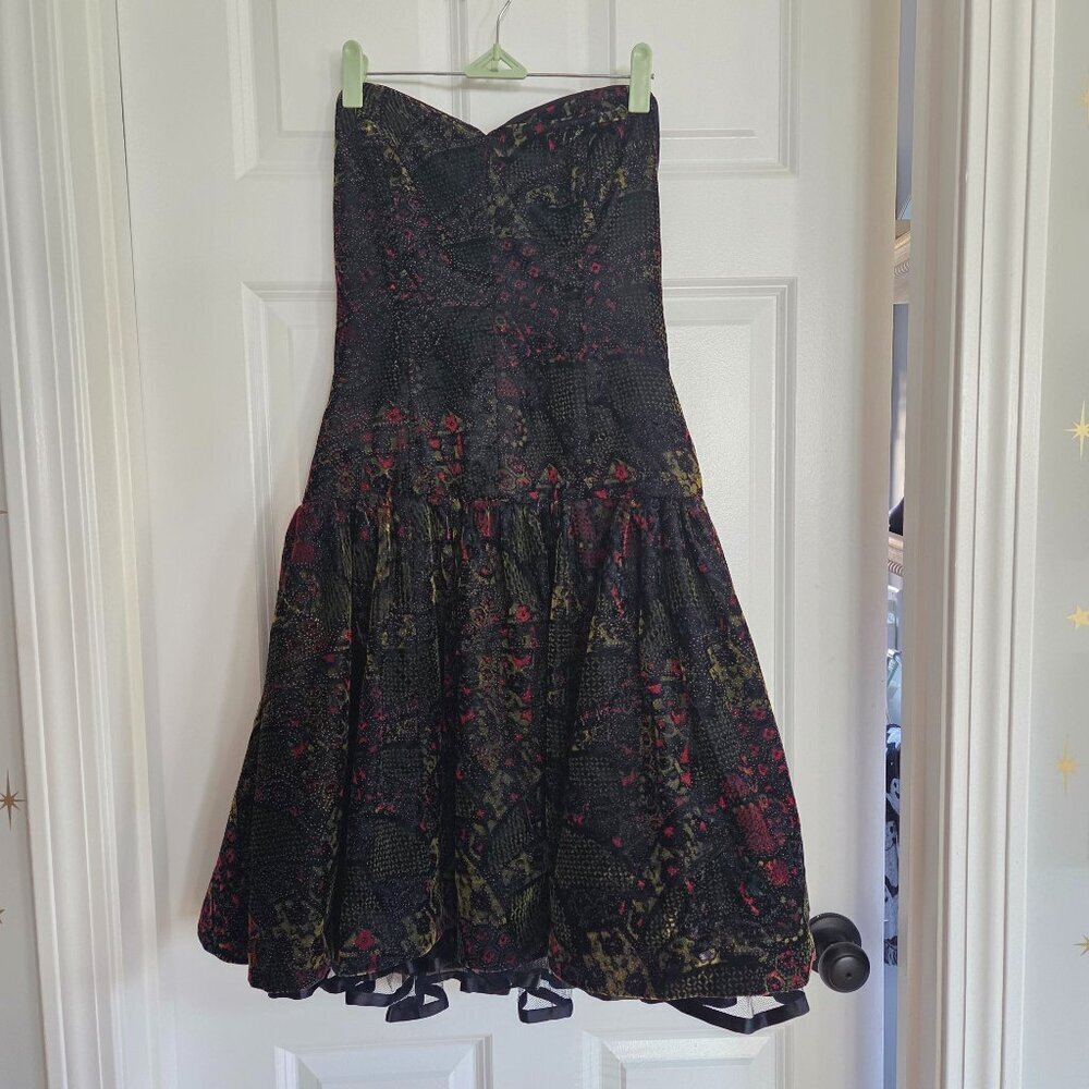 Vintage Velvet Strapless Dress